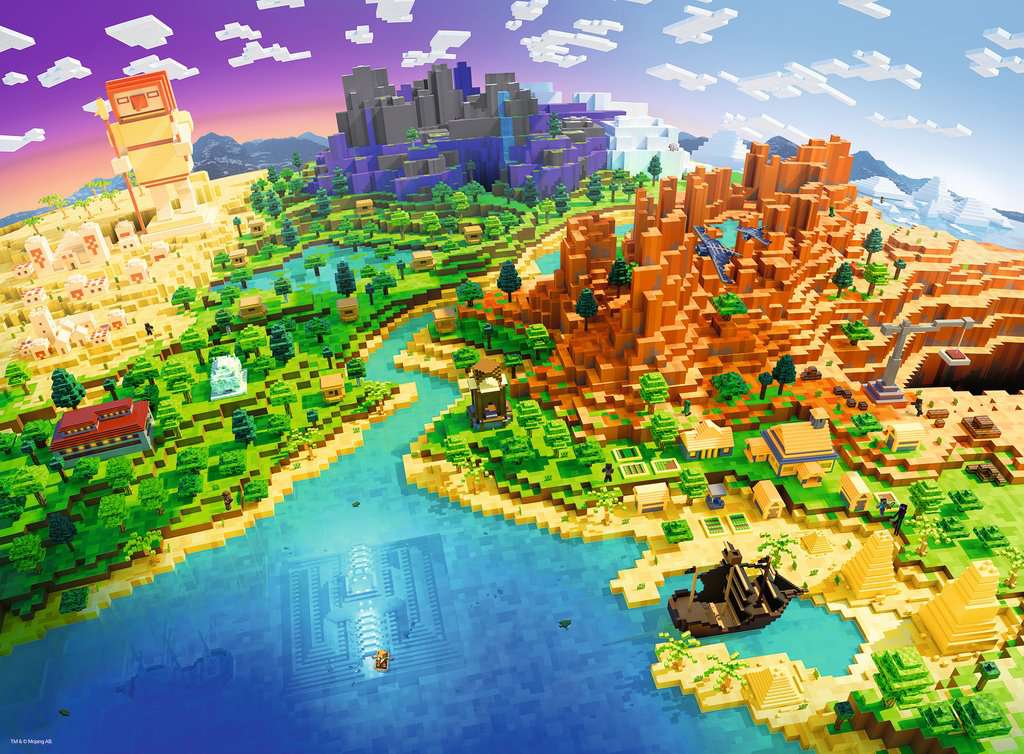 Minecraft Verden Puslespill 500 brikker - Supernerds