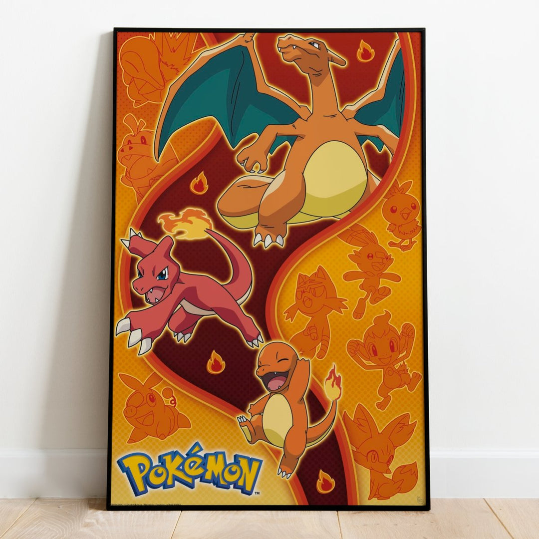 Pokemon Plakat Fire Type - Supernerds