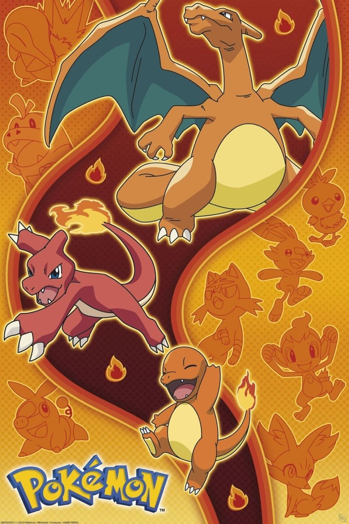 Pokemon Plakat Fire Type - Supernerds