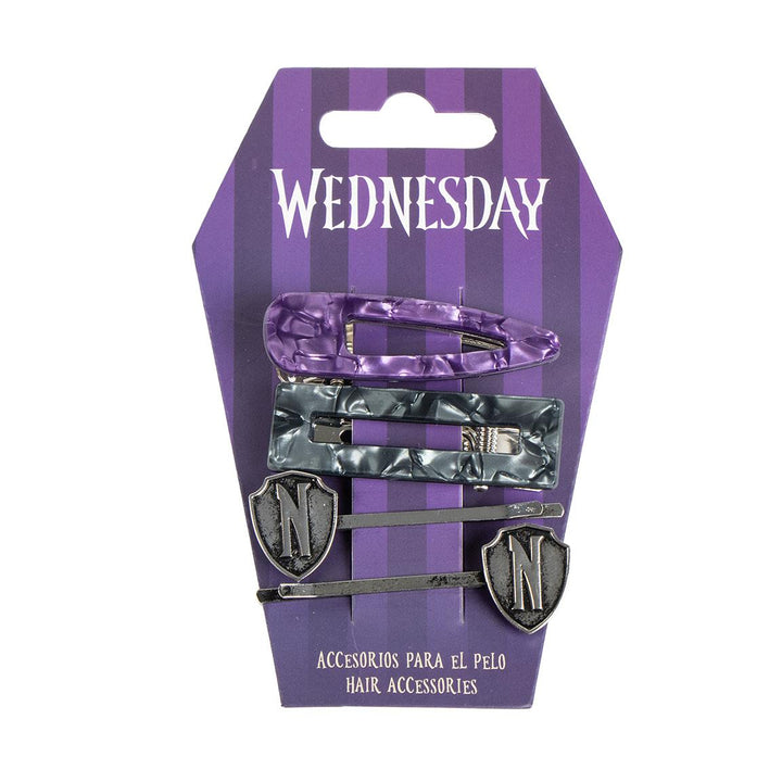 Wednesday hårspenner 4 - pk - Supernerds
