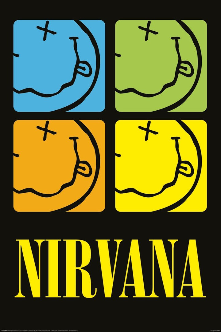 Nirvana Plakat Smiley Squares - Supernerds