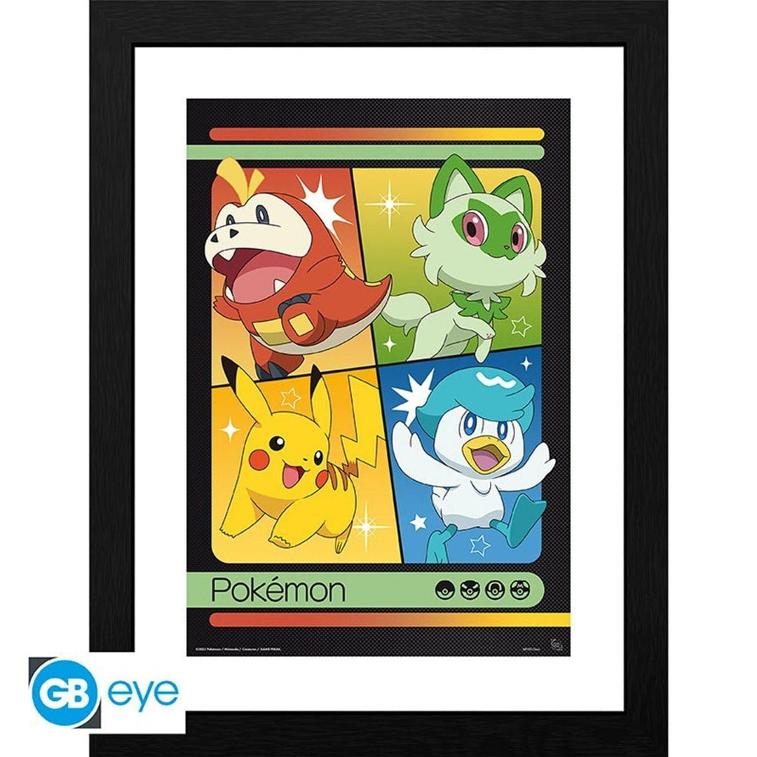 Pokemon Innrammet Bilde 30 x 40 cm Scarlet & Violet Starters - Supernerds
