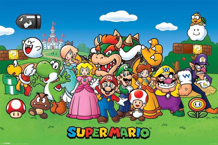 Super Mario Plakat Characters Lineup - Supernerds