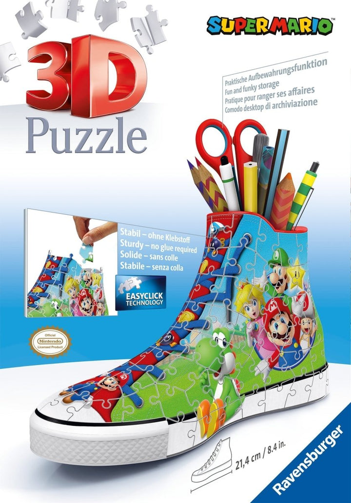 Super Mario Puslespill 3D Sneaker 108 brikker - Supernerds