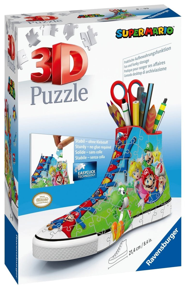 Super Mario Puslespill 3D Sneaker 108 brikker - Supernerds